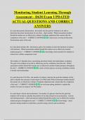 Monitoring Student Learning Through  Assessment - D638 Exam UPDATED  ACTUAL QUESTIONS AND CORRECT  ANSWERS
