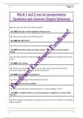 Block 1 and 2 test air transportation  Questions and Answers &lpar;Expert Solutions&rpar; 