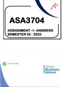 ASA3704 - Assignment 1 &lpar;Solutions & Questions&rpar; Semester 02 - 2025