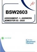 BSW2603 - Assignment 1 &lpar;Solutions & Questions&rpar; Semester 02 - 2025