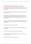 AP GOVERNMENT REVIEW SET with 100&percnt; correct answers