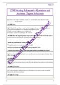 C790 Nursing Informatics Questions and  Answers &lpar;Expert Solutions&rpar; 