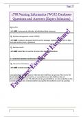 c790 Nursing Informatics &lpar;WGU&rpar; Databases  Questions and Answers &lpar;Expert Solutions&rpar; 
