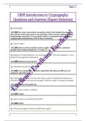 C839 Introduction to Cryptography  Questions and Answers &lpar;Expert Solutions&rpar; 