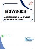 BSW2603 - Assignment 2 &lpar;Solutions & Questions&rpar; Semester 02 - 2025