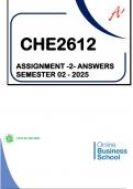 CHE2612 - Assignment 2 &lpar;Solutions & Questions&rpar; Semester 02 - 2025