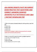 ASA DRONE REMOTE PILOT RECURRENT  EXAM PRACTICE TEST QUESTIONS AND  CORRECT ANSWERS &lpar;VERIFIED  ANSWERS&rpar; PLUS RATIONALES 2025 Q&A  &vert; INSTANT DOWNLOAD PDF