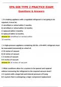 EPA 608 Type 2 Practice Exam &lpar;Latest 2025 &sol; 2026 Update&rpar; Questions & Correct Answers &lpar;100&percnt; Correct Verified Answers&rpar; Already Graded A&plus;