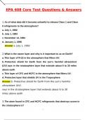 EPA 608 Core Test Questions &lpar;Latest 2025 &sol; 2026 Update&rpar; Questions & Correct Answers &lpar;100&percnt; Correct Verified Answers&rpar; Already Graded A&plus;