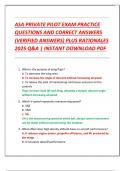 ASA PRIVATE PILOT EXAM PRACTICE  QUESTIONS AND CORRECT ANSWERS  &lpar;VERIFIED ANSWERS&rpar; PLUS RATIONALES  2025 Q&A &vert; INSTANT DOWNLOAD PDF