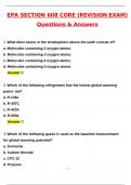 2025 EPA SECTION 608 CORE REVISION ACTUAL EXAM &lpar;Latest 2025 &sol; 2026 Update&rpar; Questions & Correct Answers &lpar;100&percnt; Correct Verified Answers&rpar; Already Graded A