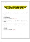 FLORIDA ADJUSTER EXAM COVERING ALL ACTUAL PRACTICE QUESTIONS ANSWERED CORRECTLY  RECENT VERSION 2025 BEST GRADE A&plus;