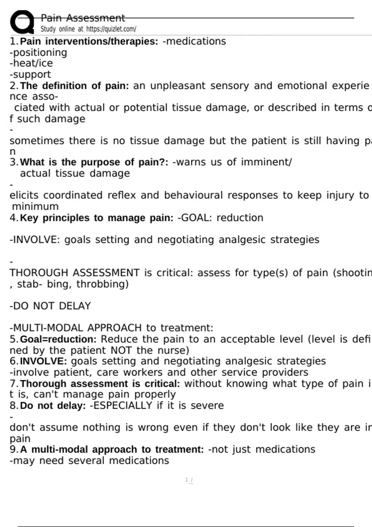 Pain Assessment - Comprehensive Assessment & Management of Low Back ...