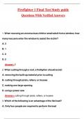 Firefighter 1 Final Test 2025 &lpar;Scored 100&percnt;&rpar;&sol;Study guide for Firefighter 1 final exam ass the Exam&comma; 100&percnt; Verified &lpar;2025 &sol; 2026&rpar;