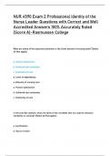 NUR 4590 Exam 2 Professional Identity of the  Nurse Leader Questions with Correct and Well  Accredited Answers 100&percnt; Accurately Rated  &lpar;Score A&rpar;-Rasmussen College