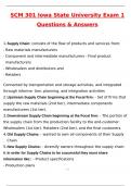 SCM 301 LOWA State University Actual Exam 1 &lpar;Latest 2025 &sol; 2026 Update&rpar; Questions & Correct Answers &lpar;100&percnt; Correct Verified Answers&rpar; Already Graded A&plus;
