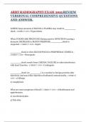 ARRT RADIOGRAPHY EXAM  2025 REVIEW VERSIONAL COMPREHENSIVE QUESTIONS AND ANSWER&period;
