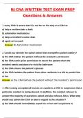 NJ CNA Written Test Exam Prep Actual Exam &lpar;Latest 2025 &sol; 2026 Update&rpar; Questions & Correct Answers &lpar;100&percnt; Correct Verified Answers&rpar; Already Graded A&plus;