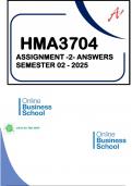 HMA3704 - Assignment 2 &lpar;Solutions & Questions&rpar; Semester 02 - 2025
