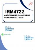 IRM4722- Assignment 2 &lpar;Solutions & Questions&rpar; Semester 02 - 2025
