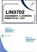 LIN3702 - Assignment 2 &lpar;Solutions & Questions&rpar; Semester 02 - 2025