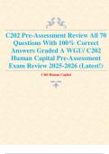 C202 Pre-Assessment Review All 70  Questions With 100&percnt; Correct  Answers Graded A WGU&sol; C202  Human Capital Pre-Assessment  Exam Review 2025-2026 &lpar;Latest&excl;&rpar;
