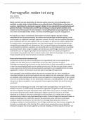 Essay Pornografie&colon; reden tot zorg