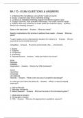 BA 170 &ndash;EXAM QUESTIONS & ANSWERS