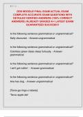 ODS MOODLE FINAL EXAM ACTUAL EXAM  COMPLETE ACCURATE EXAM QUESTIONS WITH  DETAILED VERIFIED ANSWERS &lpar;100&percnt; CORRECT  ANSWERS&rpar; &sol;ALREADY GRADED A&plus;&sol; LATEST EXAM&sol;  GUARANTEED SUCCESS&excl;&excl;&excl; 