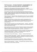 PHTY3140 W1 - PHYSIOTHERAPY ASSESSMENT OF ADULTS WITH NEUROLOGICAL DISORDERS