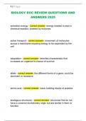 BIOLOGY EOC REVIEW QUESTIONS AND  ANSWERS 2025