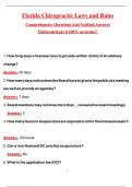Florida Chiropractic Laws and Rules&comma; Florida Chiropractic Laws and Rules &lpar;2025&rpar; comprehensive questions and verified answers &lpar;elaborated&rpar; get it 100&percnt; Verified &lpar;2025 &sol; 2026&rpar; accurate&excl;&excl;