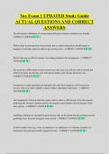 Tax Exam 1 UPDATED Study Guide  ACTUAL QUESTIONS AND CORRECT  ANSWERS