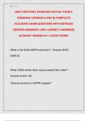 NAVY ODS FINAL EXAM 2025 ACTUAL EXAM 2  VERSIONS &lpar;VERSION A AND B&rpar; COMPLETE  ACCURATE EXAM QUESTIONS WITH DETAILED  VERIFIED ANSWERS &lpar;100&percnt; CORRECT ANSWERS&rpar;  &sol;ALREADY GRADED A&plus;&sol; LATEST EXAM&excl;&excl;