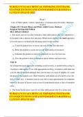 NURSE-UN 311 AE CRITICAL THINKING TEST BANK EXAM QUESTIONS AND ANSWERS 
