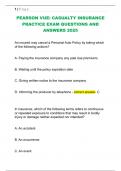 PEARSON VUE&colon; CASUALTY INSURANCE  PRACTICE EXAM QUESTIONS AND  ANSWERS 2025 