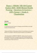 Exam 1&colon; NR326 &sol; NR 326 &lpar;Latest Update 2025 &sol; 2026&rpar; Mental Health Nursing &vert; Questions & Answers &vert; 100&percnt; Correct &vert; Grade A - Chamberlain