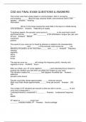 CSD 444 FINAL EXAM QUESTIONS & ANSWERS