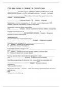 CSD 444 EXAM 3- DEMENTIA QUESTIONS