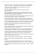 CSD 444 EXAM 1 REVIEW QUESTIONS & ANSWERS
