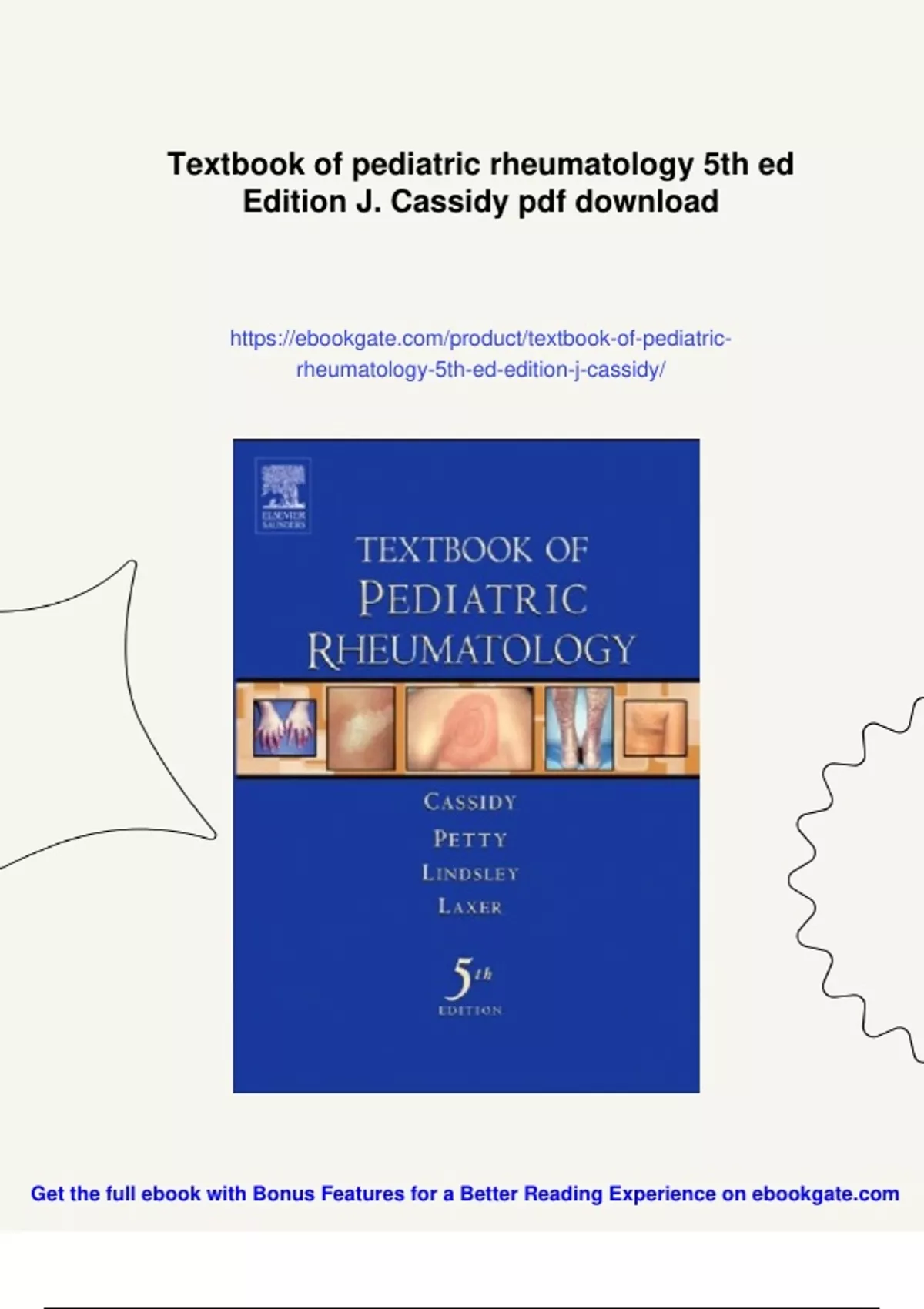 Summary Textbook of pediatric rheumatology 5th ed Edition J. Cassidy ...