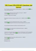 VRU Exam UPDATED KEY Questions And  Answers 