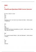 MDC 1 Final Exam Questions With Correct Answers