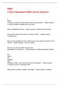 MDC 1 Test 1 Questions With Correct Answers&period;