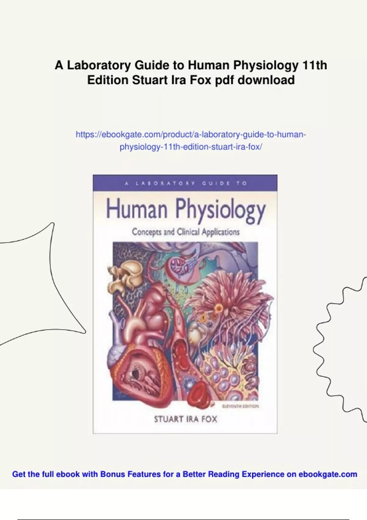 Summary A Laboratory Guide to Human Physiology 11th Edition Stuart Ira Fox - Digital Download ...