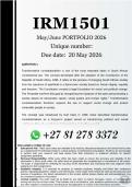 IRM1501 May June Portfolio &lpar;COMPLETE ANSWERS&rpar; 2026 - DUE 20 May 2026