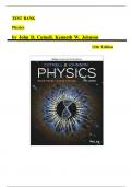 Test Bank For Physics 12th Edition by John D&period; Cutnell&comma;ISBN&semi; 9781119773610 All Chapters 1-32 Fully Covered Complete Guide A&plus;&vert;&vert;Newest Version 2025&vert;&vert;&period;