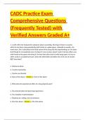 CADC Practice Exam Comprehensive Questions &lpar;Frequently Tested&rpar; with Verified Answers Graded A&plus;