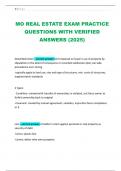 MO REAL ESTATE EXAM PRACTICE QUESTIONS WITH VERIFIED ANSWERS &lpar;2025&rpar;