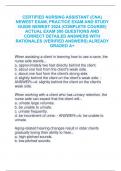 Certified Nursing Assistant &lpar;CNA&rpar; Newest Exam &vert; Practice Questions and Study Guide &vert; Verified Answers &vert; Guaranteed Pass &vert; 2024 Edition